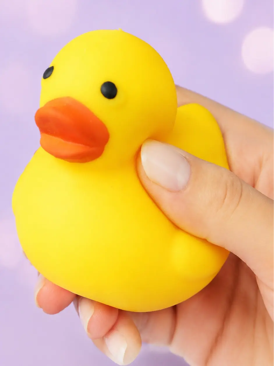 Yellow Duck Squishy Stress Ball – Cute Rubber Duck Sensory Fidget Toy