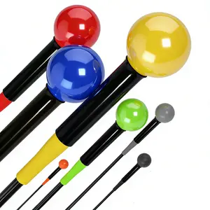 Golf swing trainer with hand grip for swing training, strength and rhythm trainer