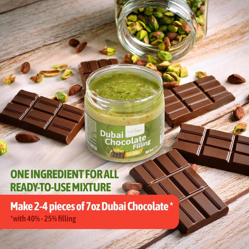Eastanbul Dubai Chocolate Bar Mixture,Chocolate Bar Pistachio Filling, 8oz