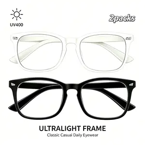 2026 Classic Flat Lens Glasses Unisex Ultra Light Frame UV400 Anti Fog Blue Light Blocking Eyeglasses Daily Casual Eyewear