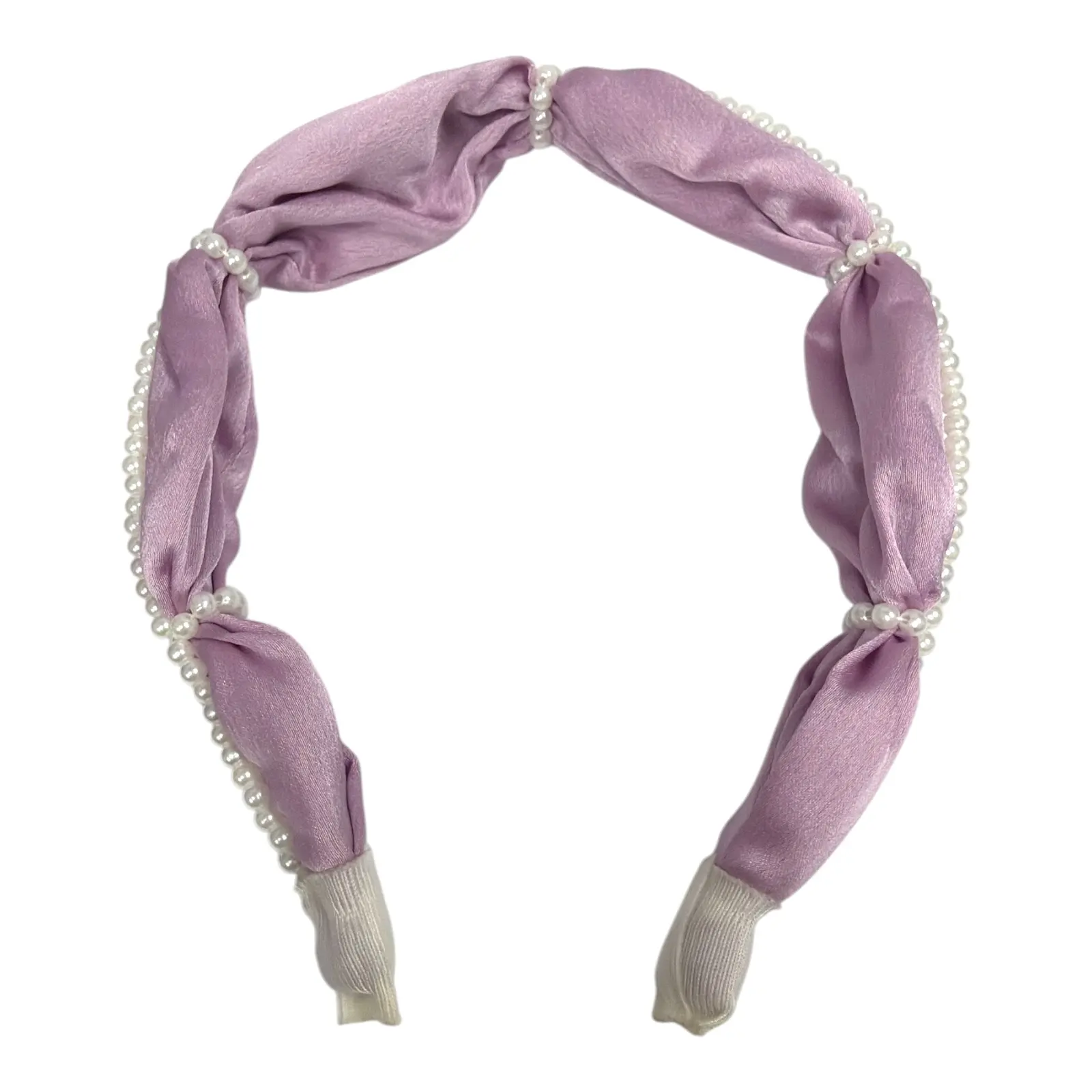 Women's Fashion Hair Hoop, Satin Fabric Light Purple/Lavender Headband for Everyday Wear, Hair Accessories for Women and Girls