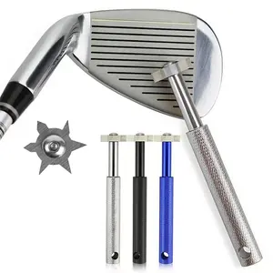 Professional Golf Club Groove Sharpener , 1 Count Golf Club Groove Sharpening Tool with 6 Cutters, Multi-use Golf Accessories