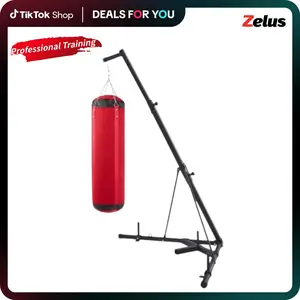 【Jumpstart Sale】ZELUS Heavy Duty Boxing Bag Stand for MMA & HIIT Workouts, Freestanding Steel Punching Bag Rack Supports 132 lbs | Home Gym, Stress Relief, Family Fitness, Exercise Motivation,  Agility Training Iron Frame