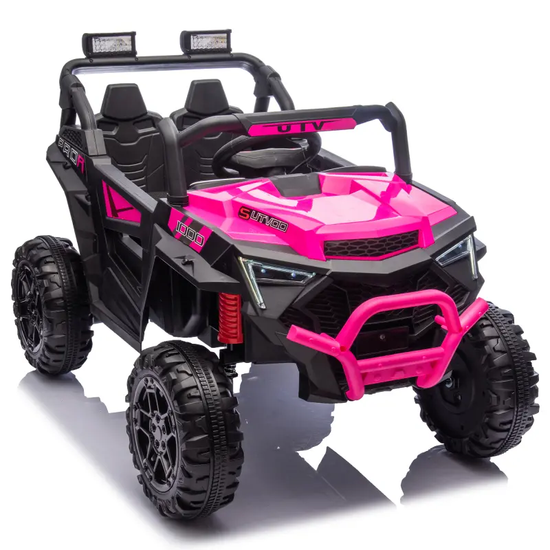 24V 400W Kids Trike Bike - 4-Wheel Design UTV Electric Ride-on Car with 2.4G Remote Control, LED Lights, USB, MP3, Bluetooth, Power Display for 2-4 Year Old Children, Four Wheel Design