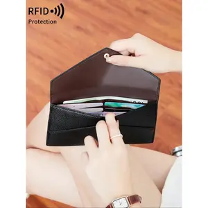 2026 New Style Solid Color Long Wallet, Fashionable Pu Leather Zipper Wallet for Women & Men, Casual Trendy Versatile High-quality Wallet for Daily Travel Work Commute, Rfid Blocking Wallets