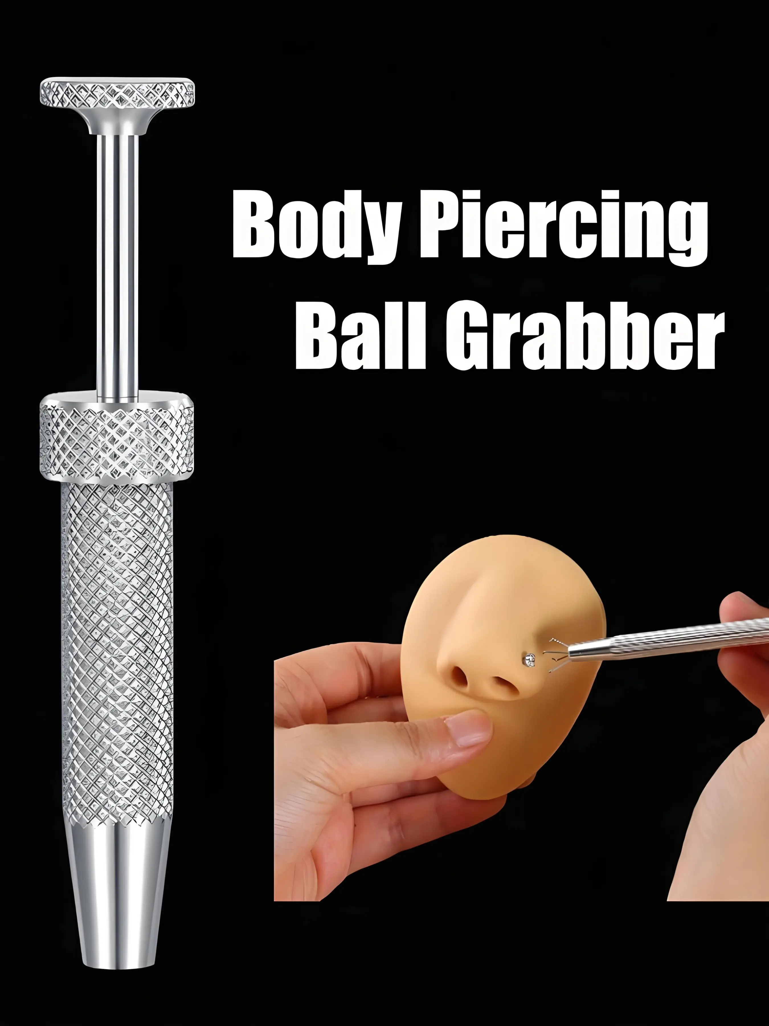 Piercing Ball Grabber Tool, Piercing Assistant Tool, Piercing Holder Tool 4-Claw Pick Up Tool, Piercing Removal Tweezers for Piercing Ball Jewelry Tiny Objects, Piercing Tools For Changing Jewelry