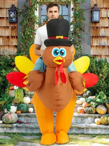 Halloween Christmas New Colorful Turkey Inflatable Costume, Party Costume Accessory, Funny Party Prop for Adults, Holiday Performance, Joke Dress-Up Gear