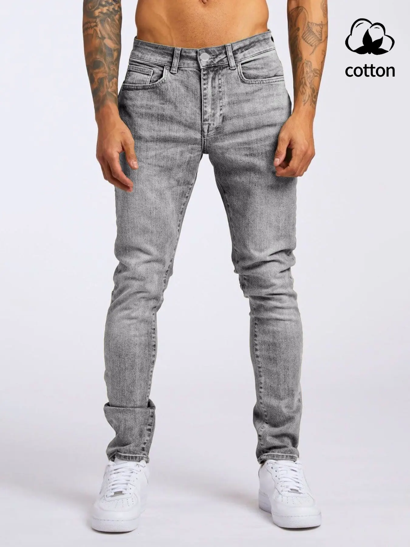 Men's Ombre Denim Jeans, Menswear, Flexible Elastic Tight Fit, Comfortable Stretch Cotton Pants, Casual Daily Wear, Day Wear Jeans, Fashion Versatile