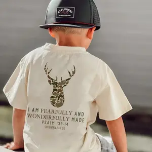 Youth and Adult Camo Deer I Am Fearfully & Wonderfully youth and adult shirt, toddler boy clothing, toddler girl clothes, camo shirt, Trending tee, kid clothes, Family shirt, summer outfit, gift for boy and girl, vacation outfit, funny shirt