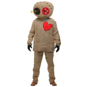 Plus Size Burlap Voodoo Doll Costume for Adults