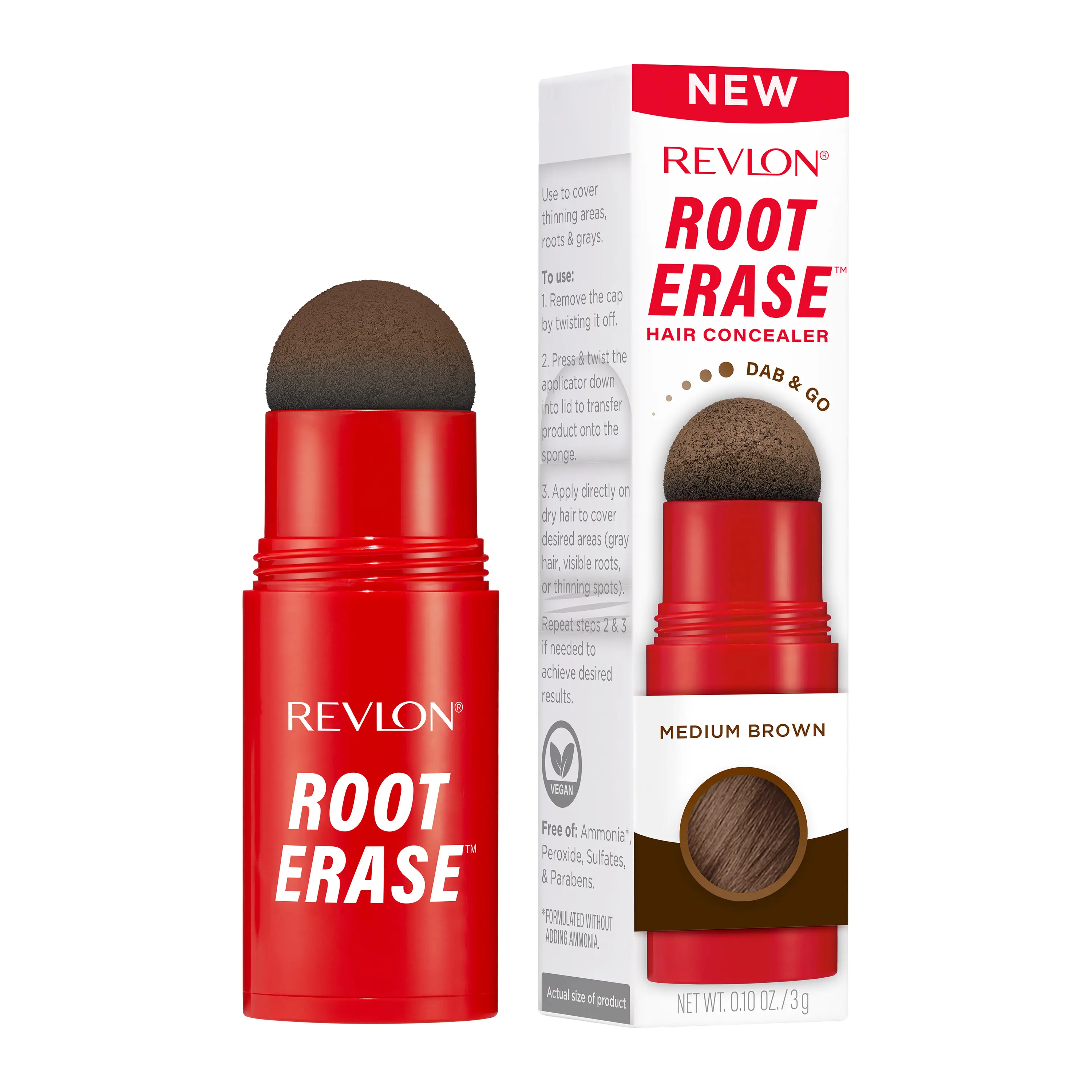 Revlon Root Erase Hair Concealer, Instant Root Touch Up, Temporary, 0.10 oz