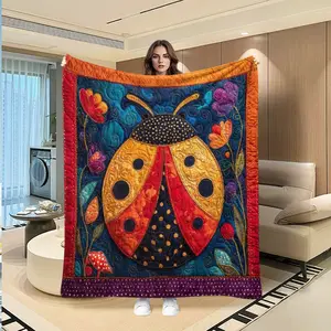 Stylish Polka Dot Bug Blanket, Lightweight Soft Design, Perfect for Bed Sofa Office Gift Camping Travel, All-Season Comfortable Cover