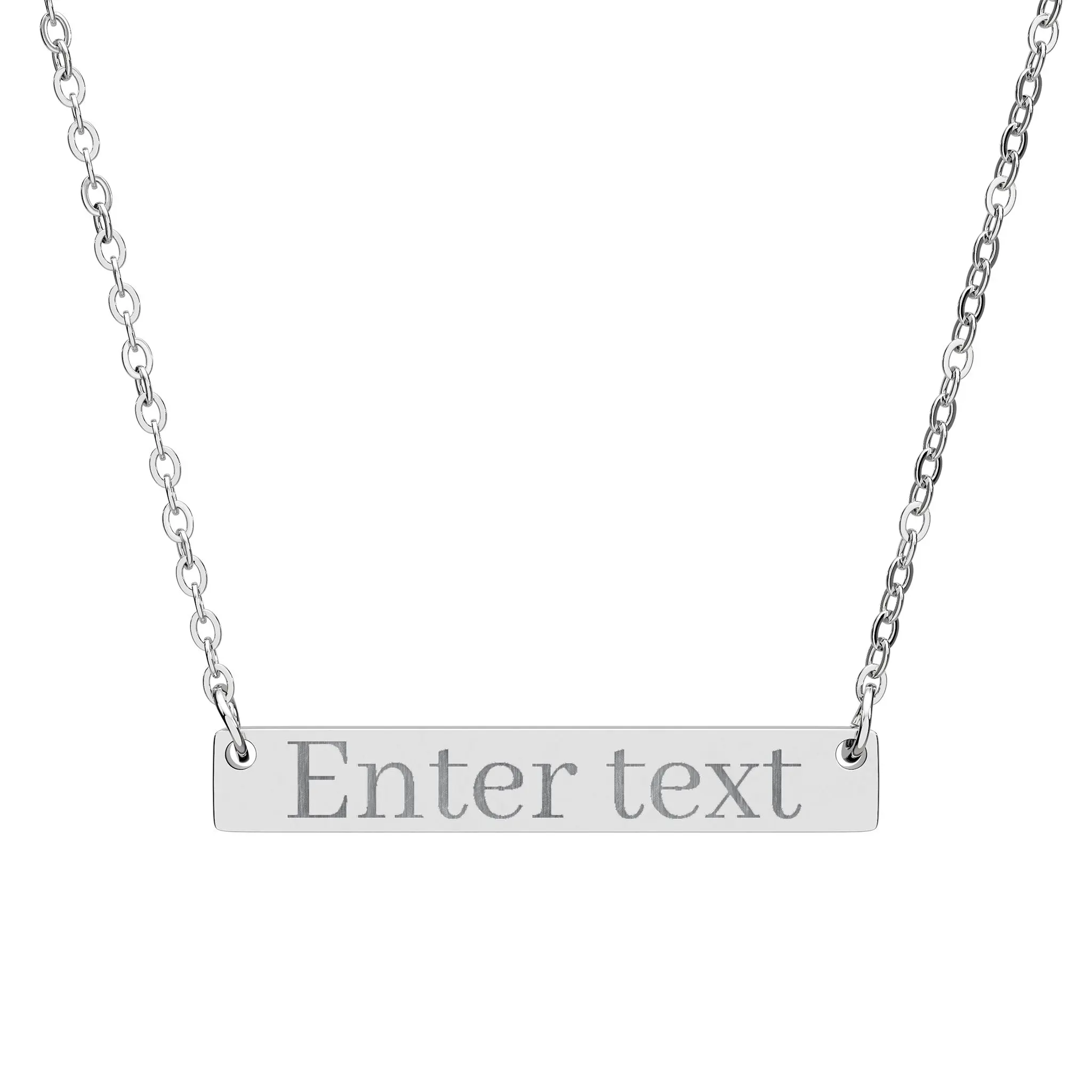 Horizontal Bar Necklace (Engraving)
