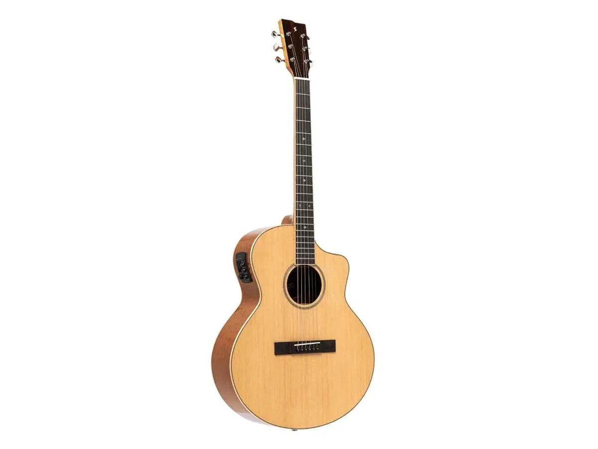 212 MAIN 27341 Affordable Electro-Acoustic Guitar - Orchestra Model - Cutaway Body - Spruce Top - Lacewood, Affordable Guitar