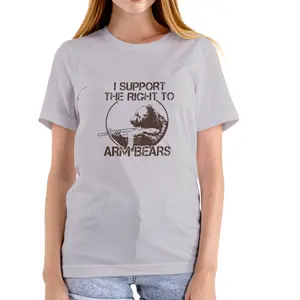 I SUPPORT THE RIGHT TO ARM BEARS T Shirt, funny 2nd amendment Unisex, Cotton