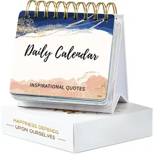 Motivational Calendar - Undated Perpetual Flip Desk Calendar For Daily Schedule with Inspirational Quotes, 5.5" x 4.8", Inspirational Gifts & Office Decor for Women, Men