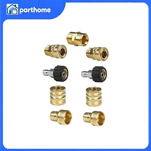 9Pc Pressure Washer Adapter Set Quick Disconnect Kit M22 Swivel to 3/8'' Connect
