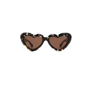 Bottega Veneta Heart Cat Eye Sunglasses in Havana & Brown
