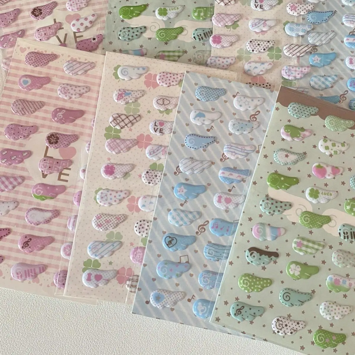 3D Puffy Bubble Sticker Wing Foam Sticker Vintage Scrapbooking Decal CCD Tablet Decoration