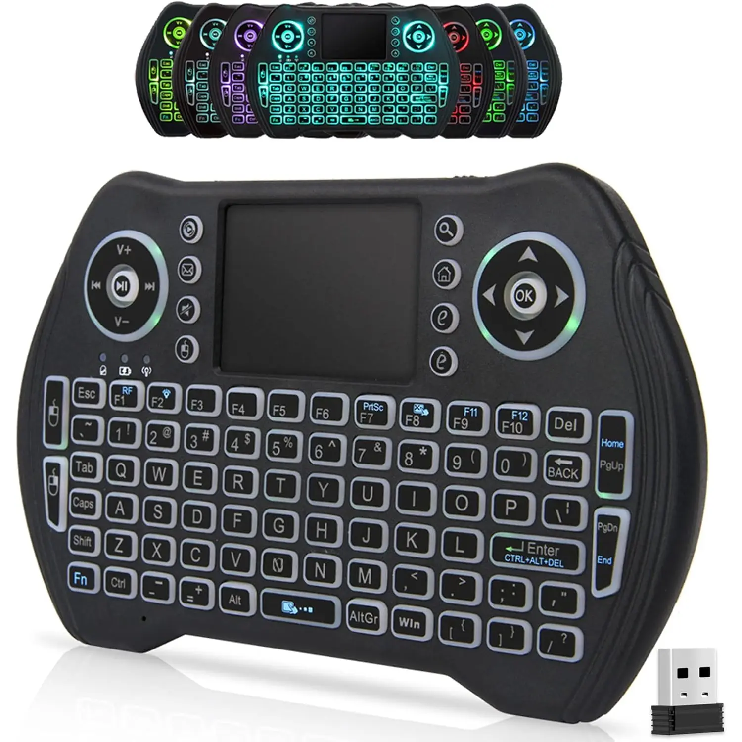 Mini  Keyboard Remote Control with Touchpad  Combo, Backlit 2.4GHz Mini Keyboard  USB Dongle Rechargeae Li-ion  for Android TV Box  TV PC PS3 Windows MacOS X-Box