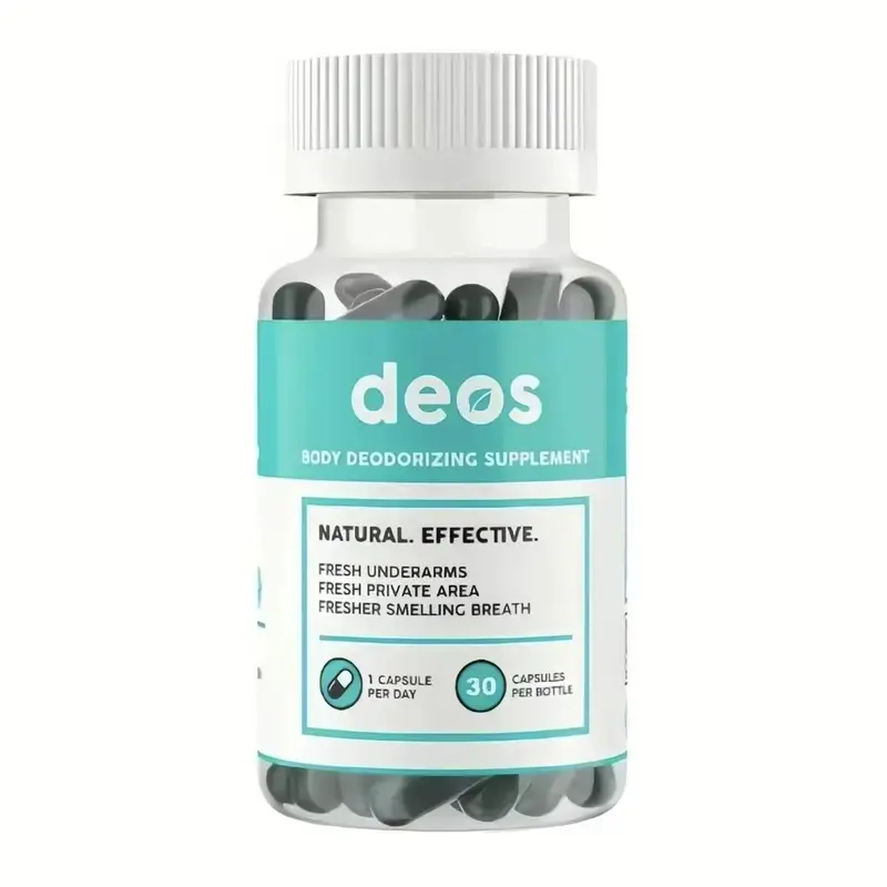 DEOS Internal Deodorant Supplement – Full Body Deodorizer for Gut Health, Skin Health, Detox & Digestion Support – Natural Odor Control Chlorophyll Pills for Head-to-Toe Freshness | 30 Capsules