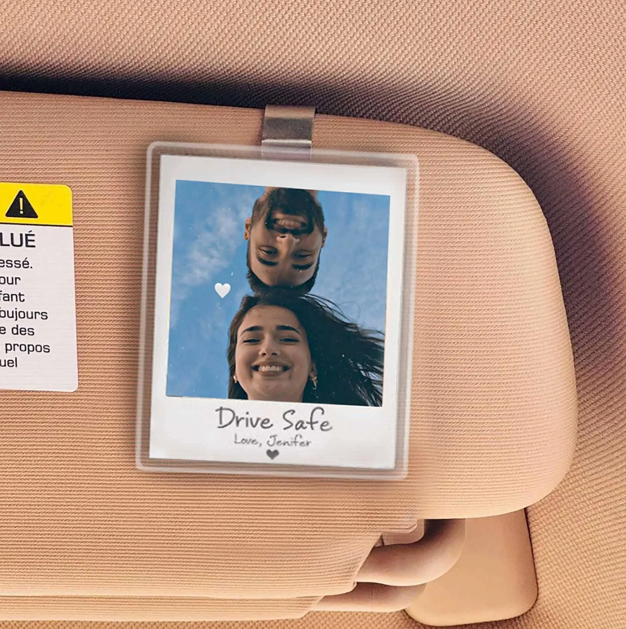 Photo Car Visor Clip, Custom Sun Visor Clip, Personalized Photo Car Decoration, Polaroid Photo For Car, Couples Gift, Gift For Boyfriend