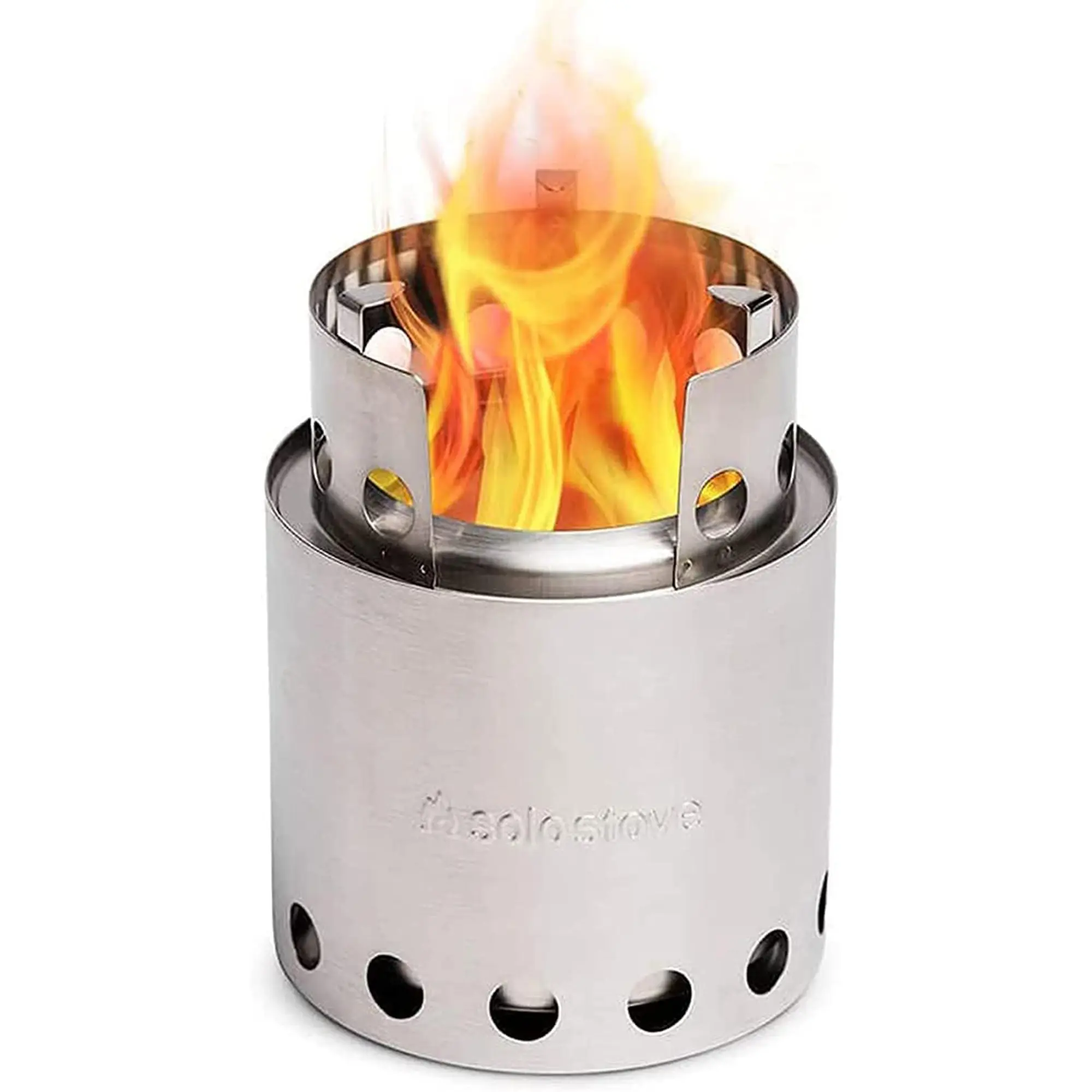 Solo Stove Lite Wood-Burning Camp Stove - Ultralight 9 oz Stainless Steel Gasification Twig Model for Backpacking & Hiking, No Fuel Canisters Needed