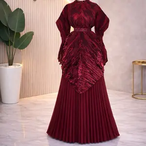 Elegant Two Piece Set - Green Purple and Brown Gold Floral Blouse with Pleated Skirt for Women Classy Mature Lady Outfit Feminine