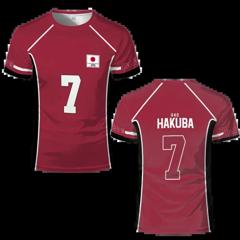 Janpan Anime Haikyuu Fukurodani Red Cosplay T-shirts Cartoon Costume Men's T Shirt Karasuno High School Boys Volleyball Jerseys