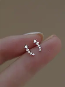 Women's Elegant Rhinestone Decorated Stud Earrings (1 Pair), Exquisite Trendy Stud Earrings, Fashionable Jewelry for Women for Daily & Party Decoration