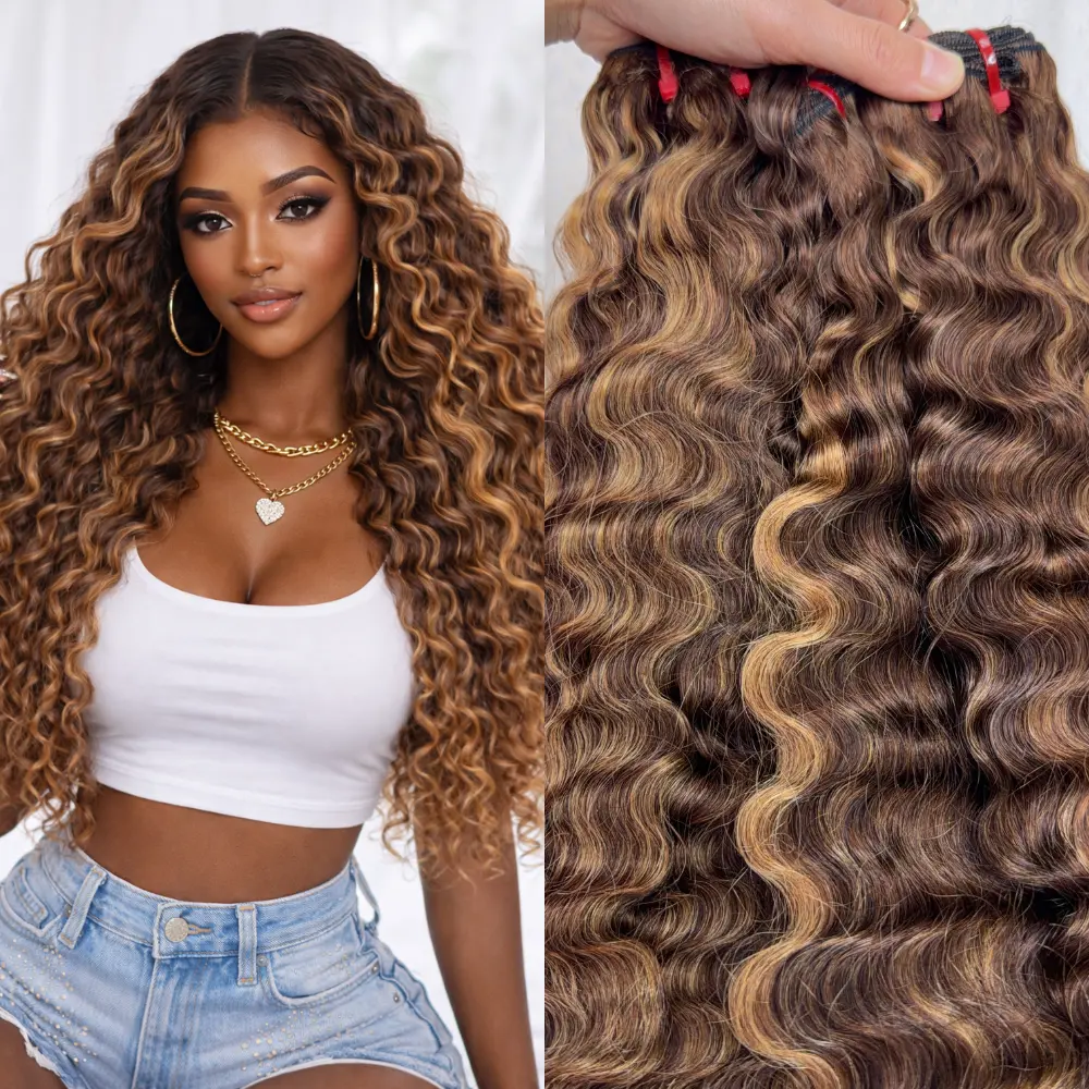We Heart Hair Burmese Curly Summer Trending Highlight Color Honey Blonde Virgin Human Hair