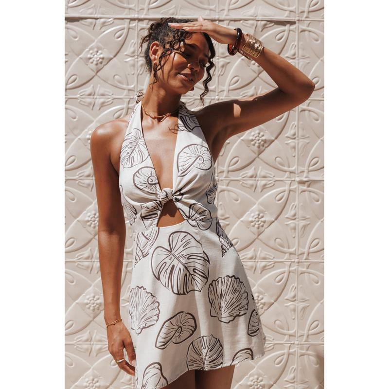Vista Mini Dress - Cream Shells