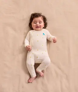 Romper Snug Fit Viscose from Bamboo Cream Lemons