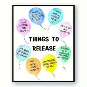 Inspirational Mental Health Wall Art Poster, Motivational Self-Care Therapy Decor for Office, School, Nursery, Counselor - 8x10 Inch Unframed Print