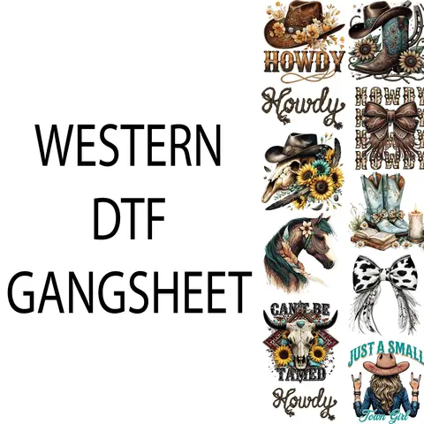 WESTERN DTF GANGSHEET FOR SHIRTMAKING