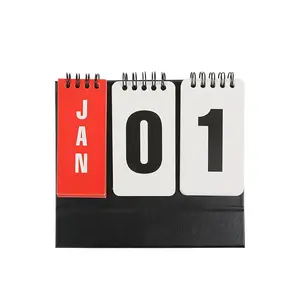 Vintage Flipping Perpetual Calendar, Minimal Reusable Desk Planner, Home Office Decoration, Desktop Accessory Gift