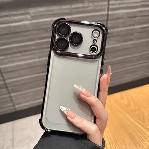 Phone Case - Clear Protective Case with Luxury Plating Suitable for a variety of iPhone and samsung  models, from Iphone 15,17 series to Iphone 11 series Including Lens Film