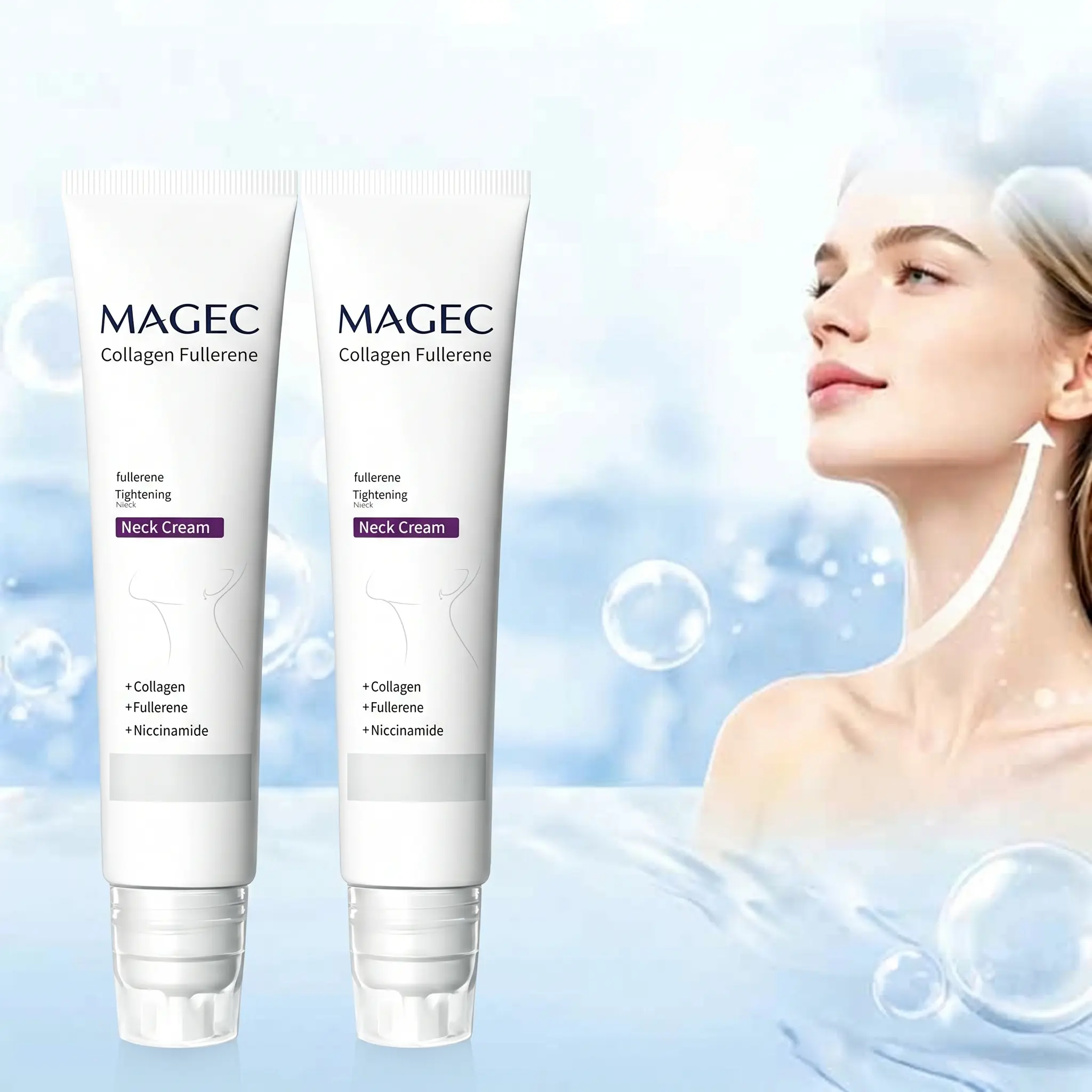 Reduces Wrinkles and Double Chin,Five Rollers for All Around Massage,Collagen Neck Cream,Relieves Edema,Suitable for Wrinkled Skin,with Hyaluronic Acid,VitaminC+E ，Body Care，Perfect Mother’s Day gift outdoorfun