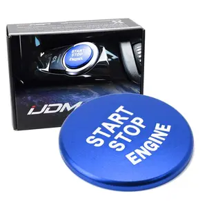 iJDMTOY Racing Sports Inspired Blue Aluminum Keyless Engine Push Start Button Cover Trim For BMW 1 2 3 4 5 7 Series, X1 X3 X4 X5 X6, etc