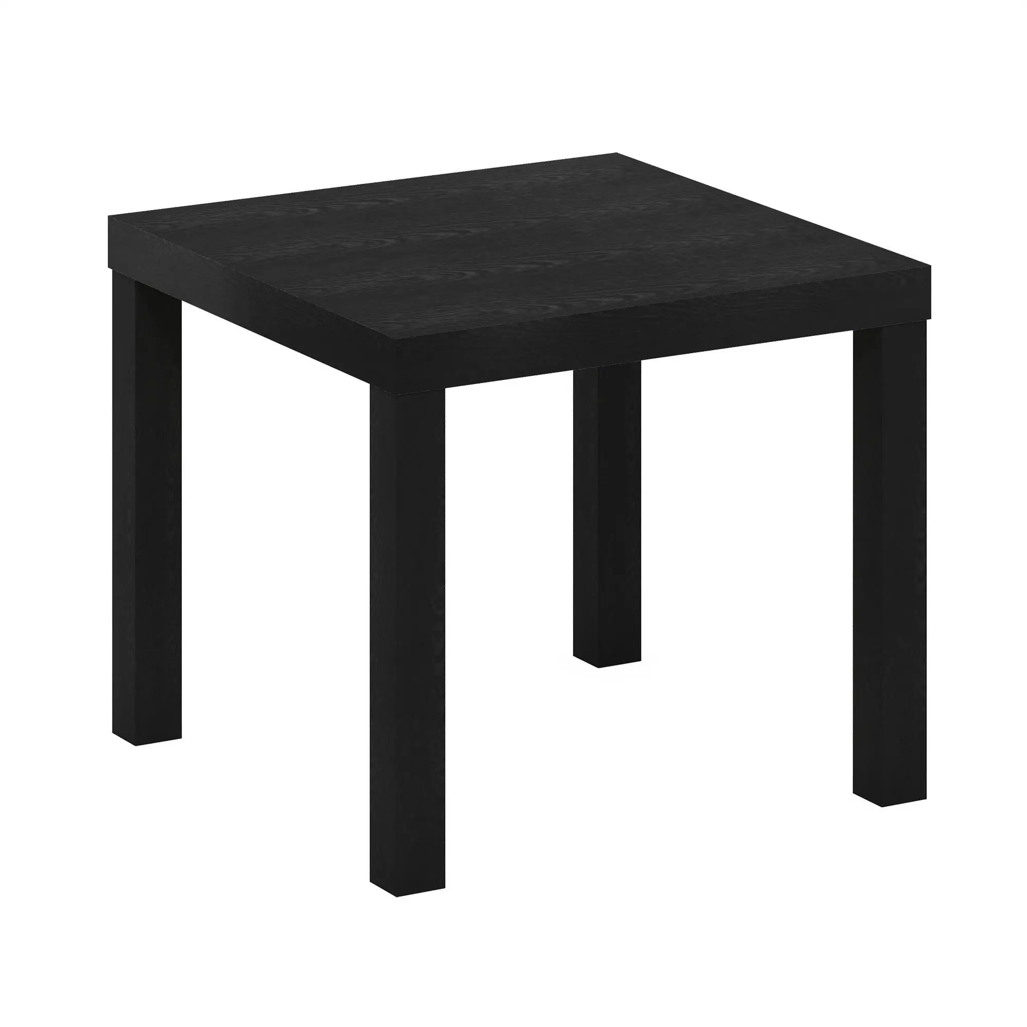 Modern Minimalist Black Composite Wood Indoor End Table - 1.8" Thick Top, Square Silhouette, Practical Storage, Tool-Free Fully Assembled, 50lb Capacity, 20.08(w)x17.52(h)x20.08(d) Inches, Side Tables for Bedrooms, Small Spaces