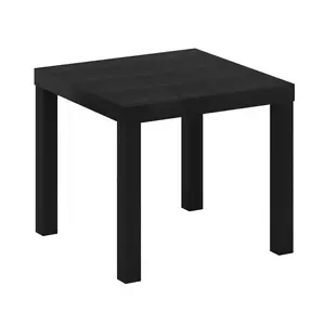 CLASSIC Side Table in Black brings practical storage and tool-free assembly, 1.8-inch thick tabletop, square silhouette for bedrooms, living rooms, and small spaces