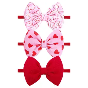 Baby Girls Nylon Headband Bows Newborn Headband Baby Hair Bow with Bows Girls Bows and Headband Hair Accessories Infant Toddler Pink Heart crew neck pullover sweatshirt baby  floor  socks zapatitos  parabebe Adjustable Cotton Muslin Baby Bibs Long Sleeve