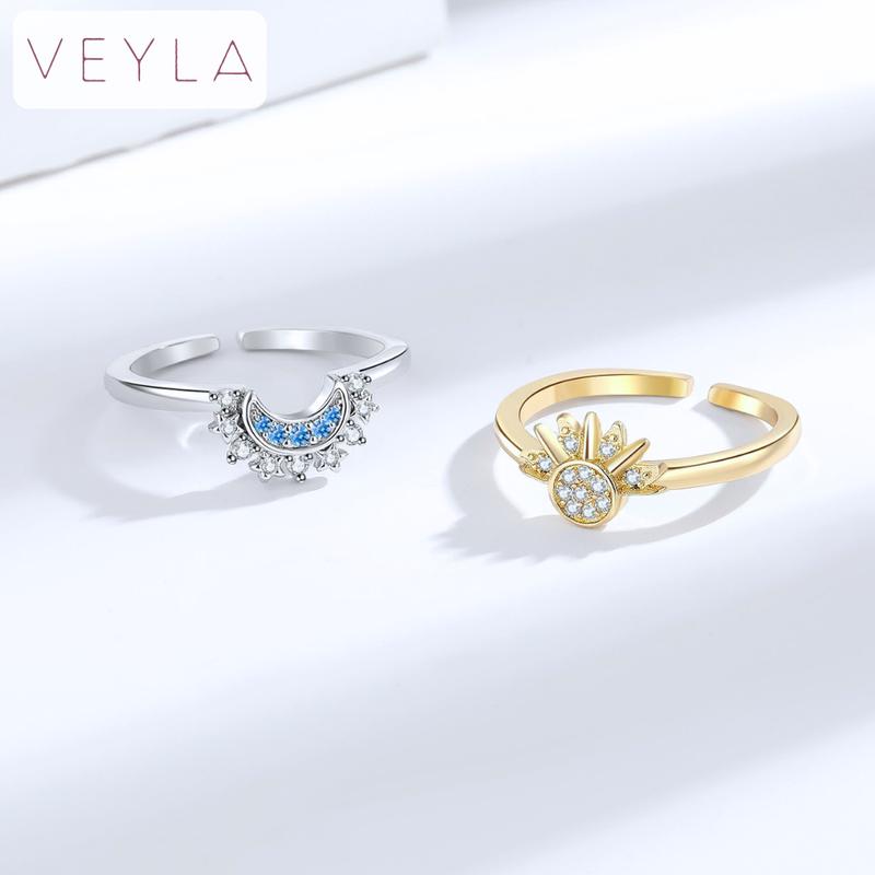 Adjustable Sun & Moon Ring Set, Gold & Silver Nested Rings, for Couples, Romantic Friendship & Love Jewelry, Stylish Stackable Rings, Perfect Gift for Valentine’s Day, Christmas, Birthday & Anniversary – Veyla