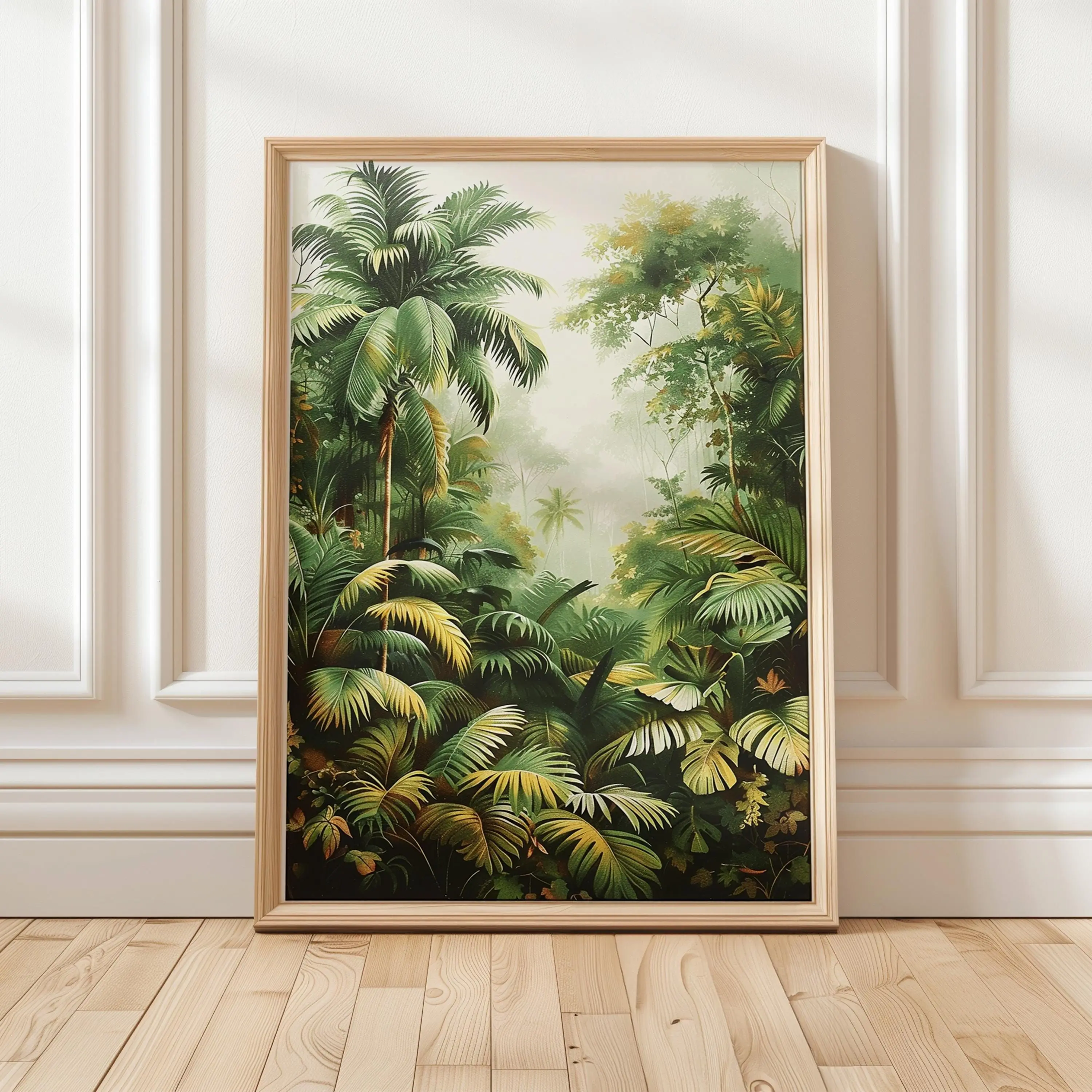 [SALE UP TO 40%] [Unframed] Tropical Palm Leaves Wall Art, Vintage Botanical Print, Jungle Decor