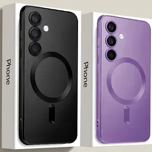 3 PCS[1X Phone Case and 2X Screen Protectors]Luxury Color Shockproof Soft TPU Magnetic Phone Case for Samsung Galaxy A17/A16/A26/A36/A56/ A15/A25/A35/A55, Lens Protection Design, Christmas Phone Case, Great Holiday Present