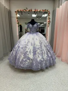 Lilac Sparkle Corset Gown