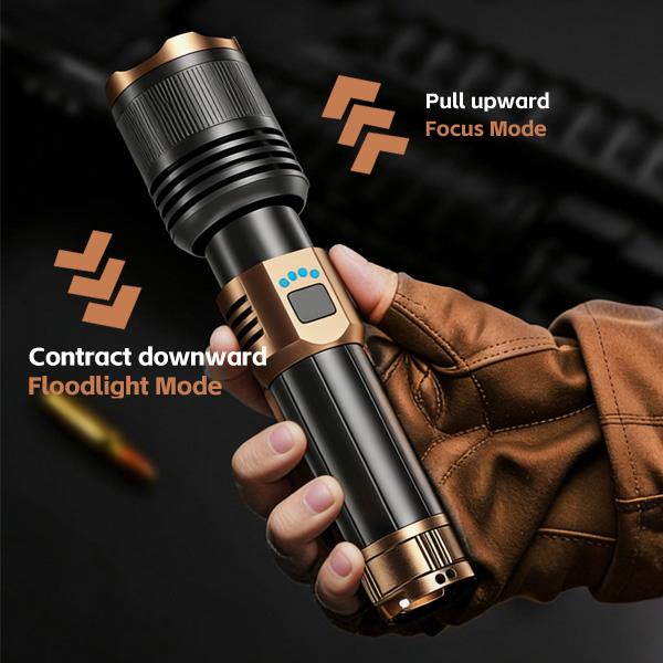 2026 New Release – 30000 Lumens Tactical Flashlight | 20W Super Bright LED, USB-C Fast Charging, Zoomable & Impact-Resistant | Power Bank for Camping, Fishing, Dog Walking & Emergencies