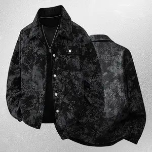 Fashion Men's Loose Tie-Dye Casual Turn-down Collar Street Jacket Coat in Stylish Menswear Tops