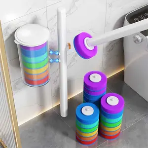 【mid year sale】Disposable toilet brush, includes 28 cleaning replacement heads, no pre-rinsing needed, no mess, no odor, toilet brush head set, suitable for sinks, bathtubs, drains, basins, urinals, wall-mounted toilet cleaning bathroom set
