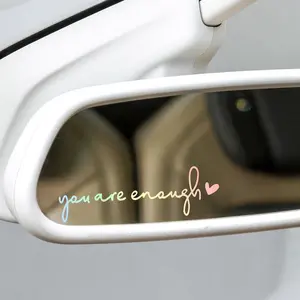 3X You are Enough  Mirror Decal, Rearview Mirror Decal,  Mirror Accessories, Rearview Mirror Accessories,  Decals for Women, Cute  Stickers,  Decal Stickers (Pastel)